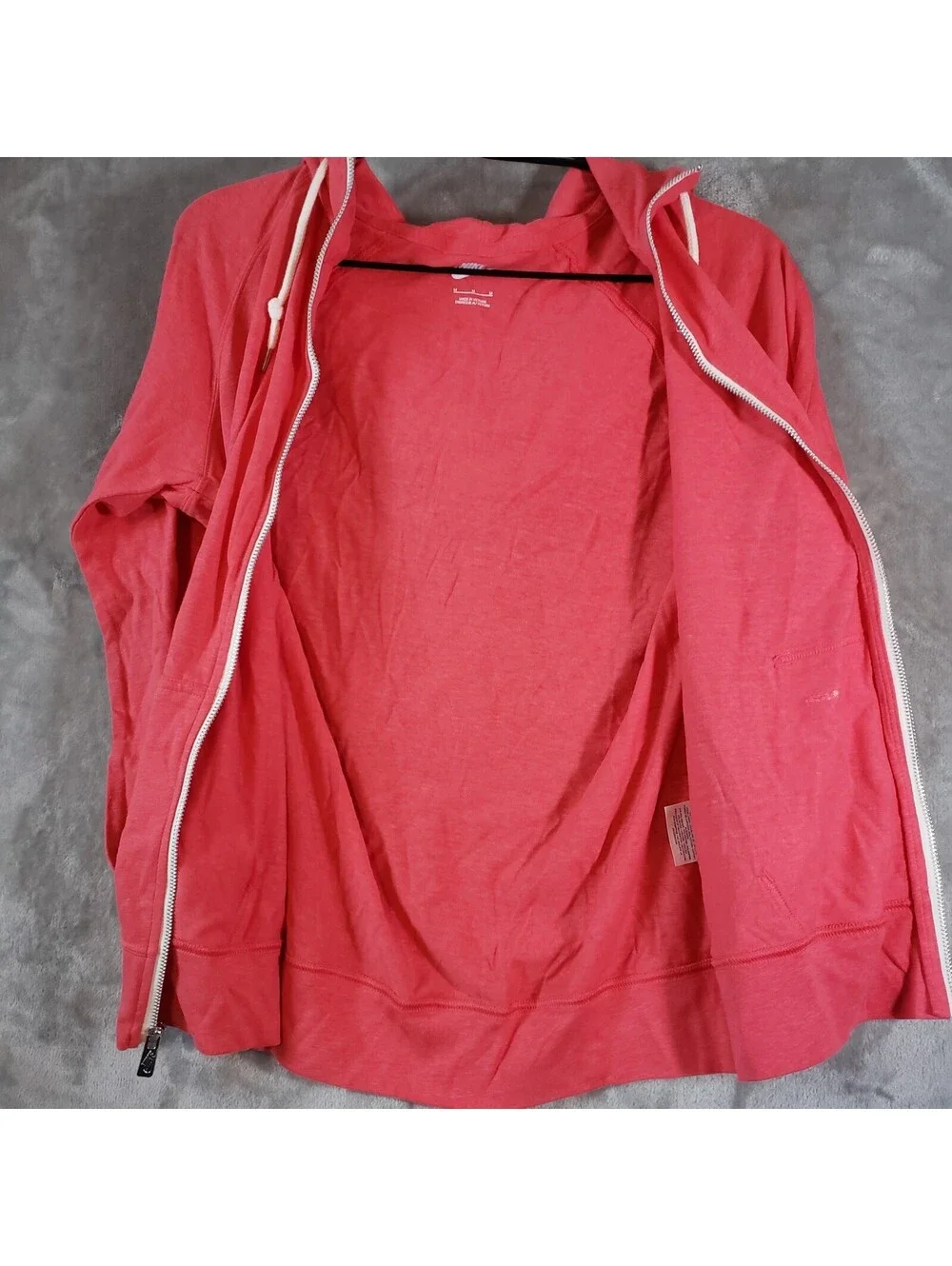 Nike Women's Pink Full Zip Hoodie Jacket Hooded Pockets Drawstring M 651503-685